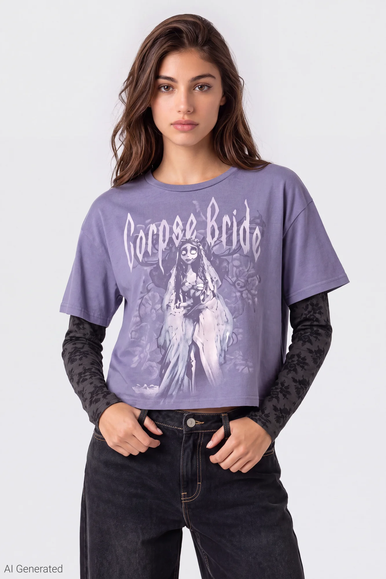 Layered Graphic Long Sleeve Top