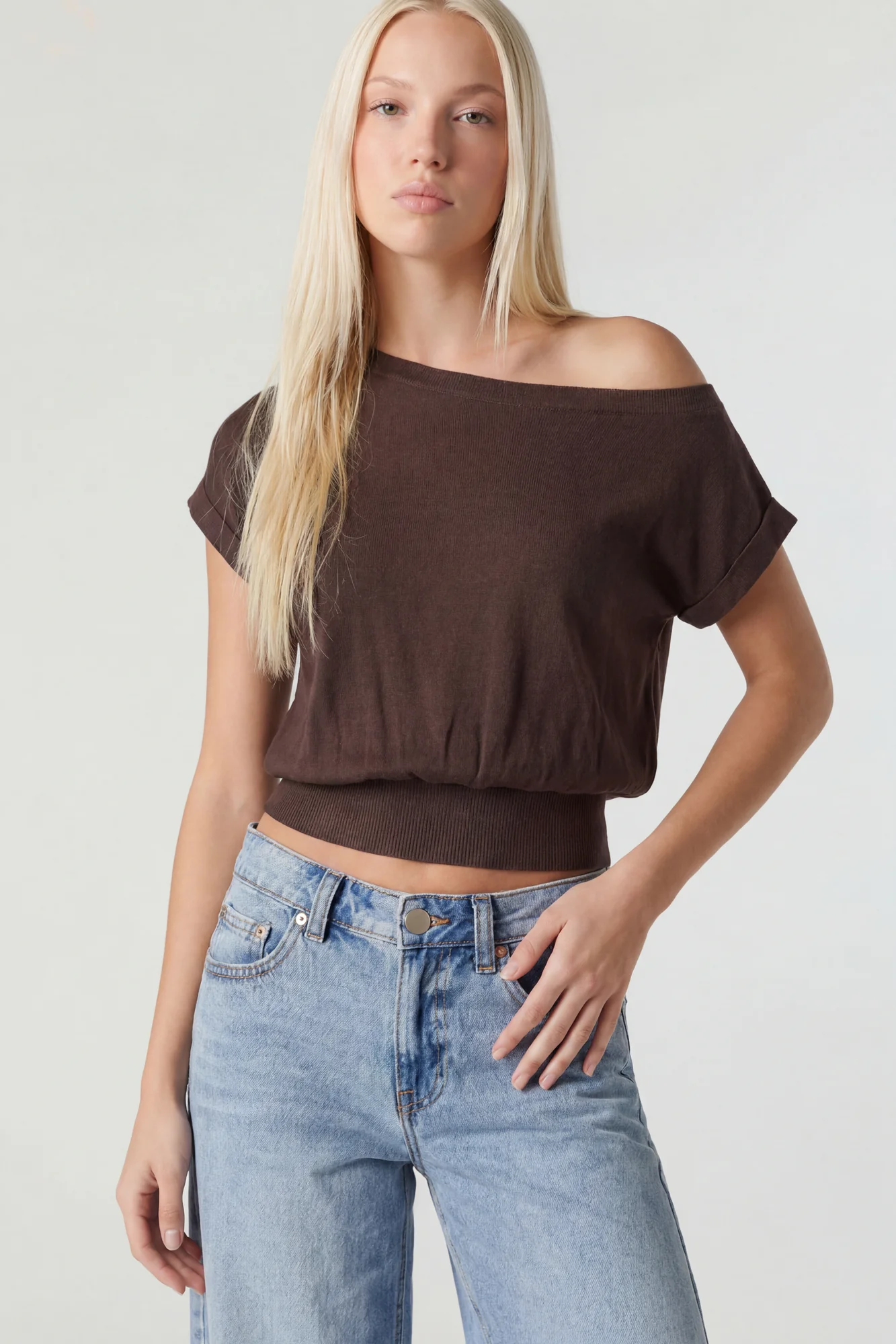 One Shoulder Knit Sweater
