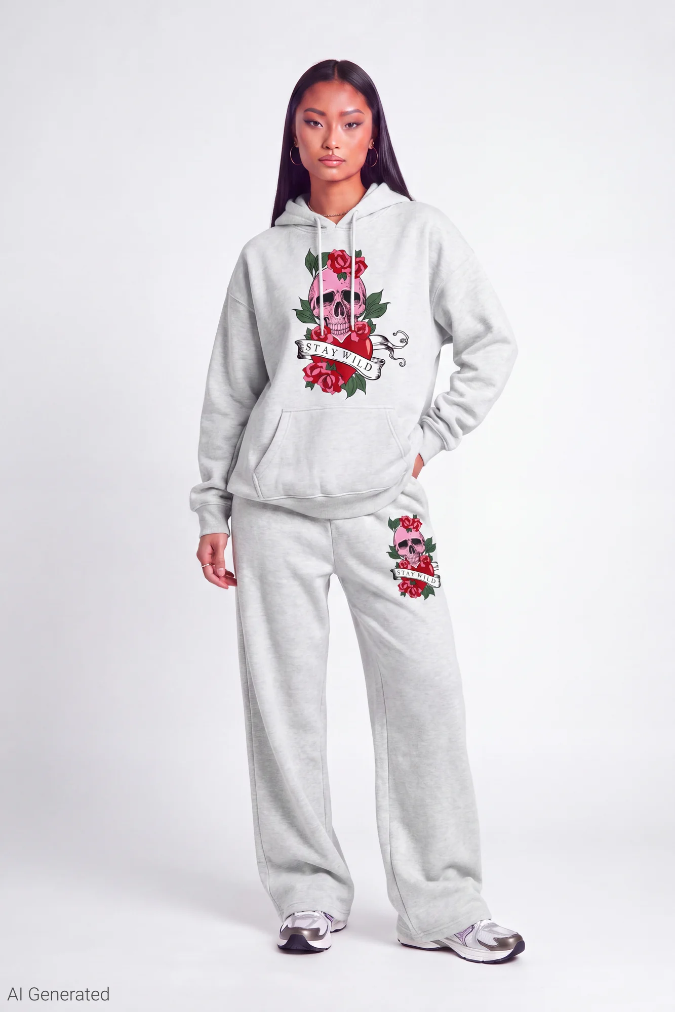 Luxe Fleece Graphic Wide Leg Sweatpant