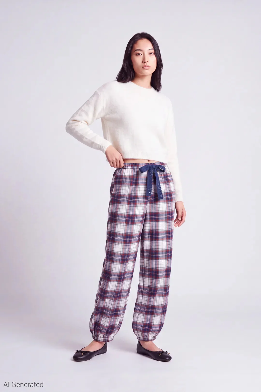 Plaid Flannel Balloon Leg Pajama Pant