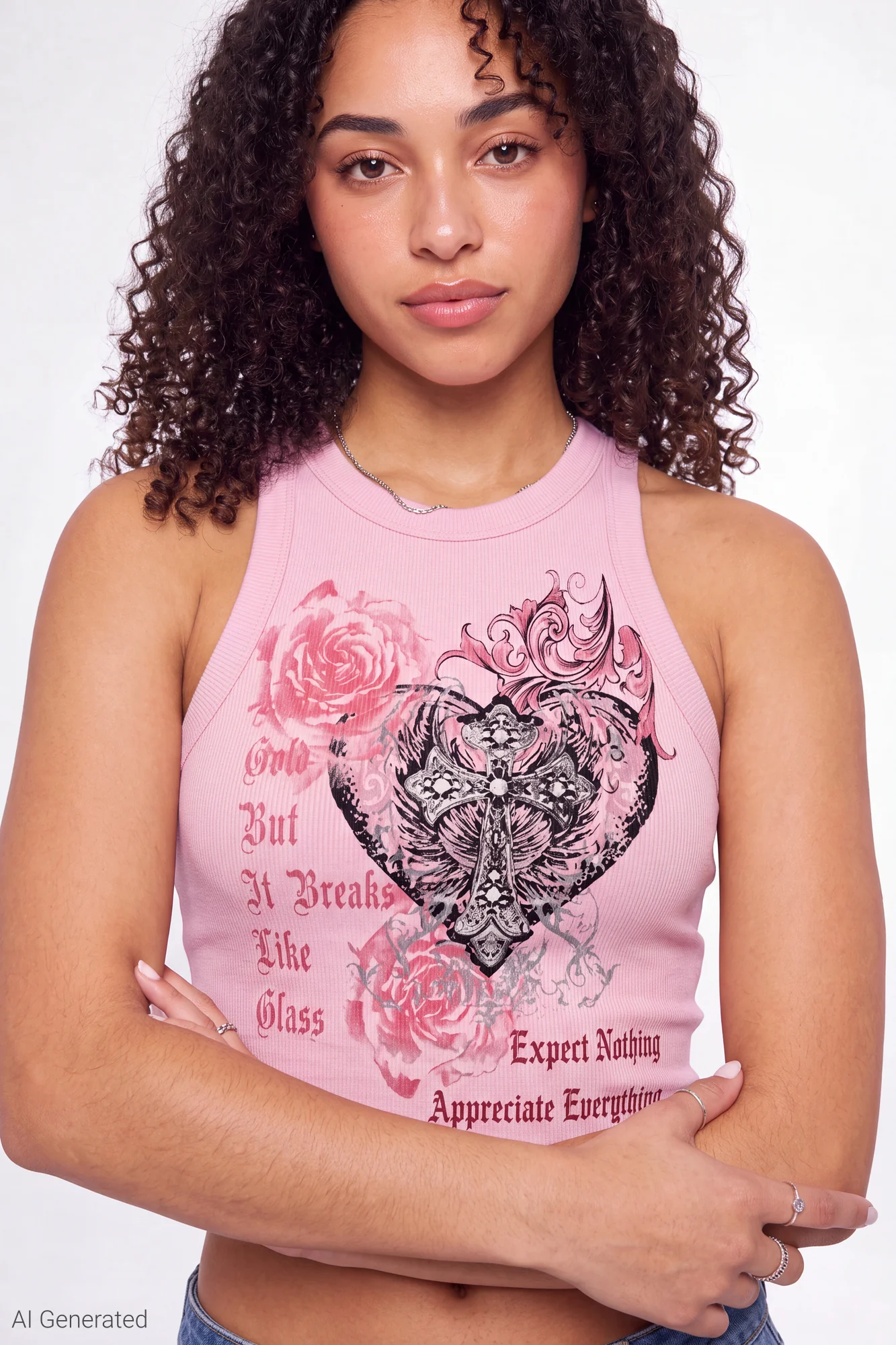 Ribbed Graphic Tank