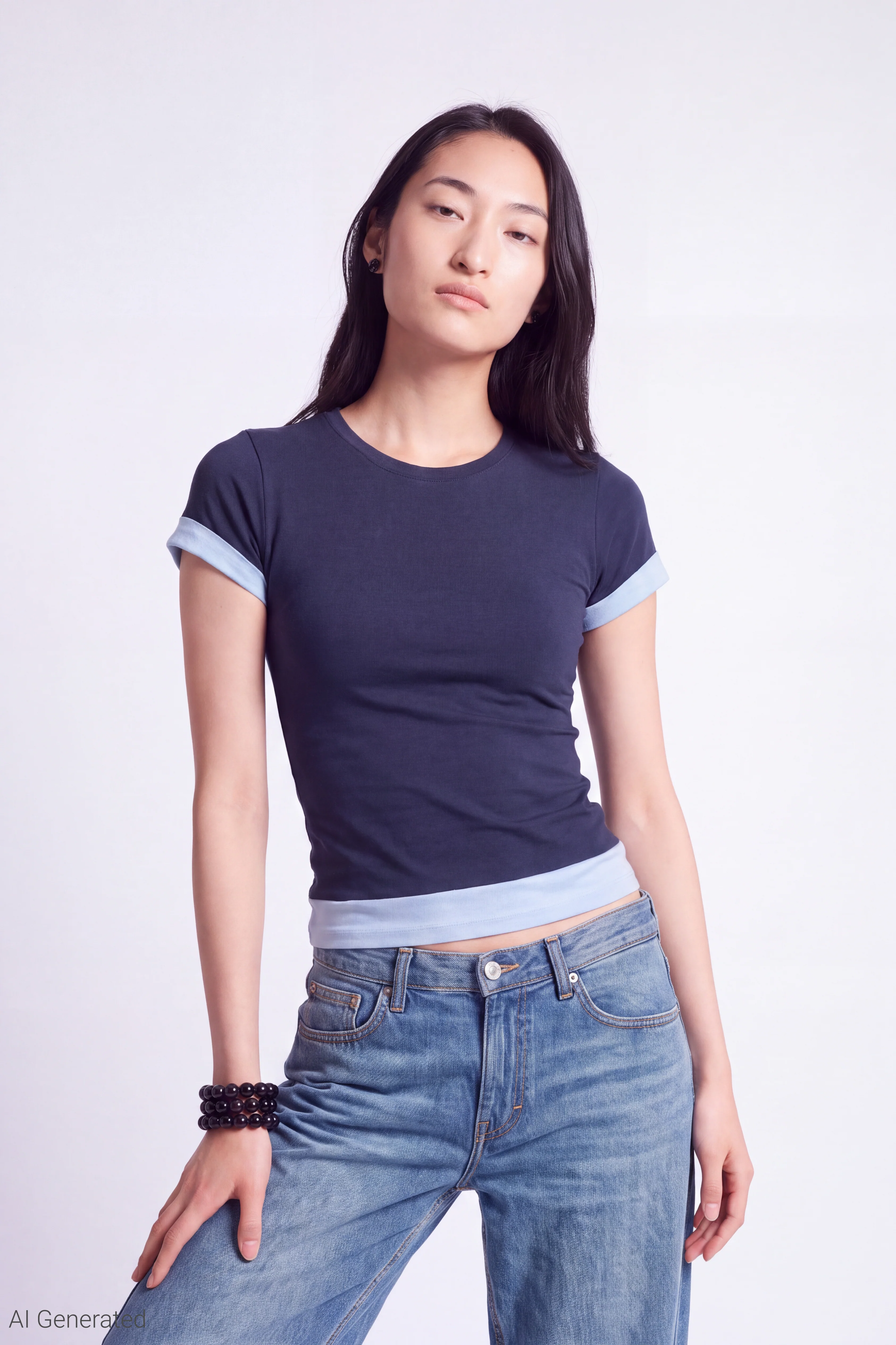 Short Sleeve Layered Twofer Top