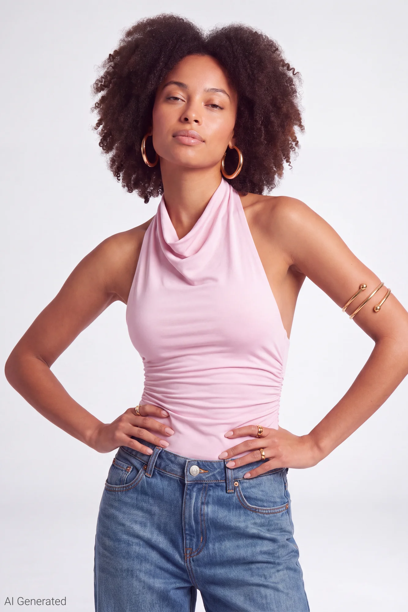 Cowl Neck Halter Bodysuit