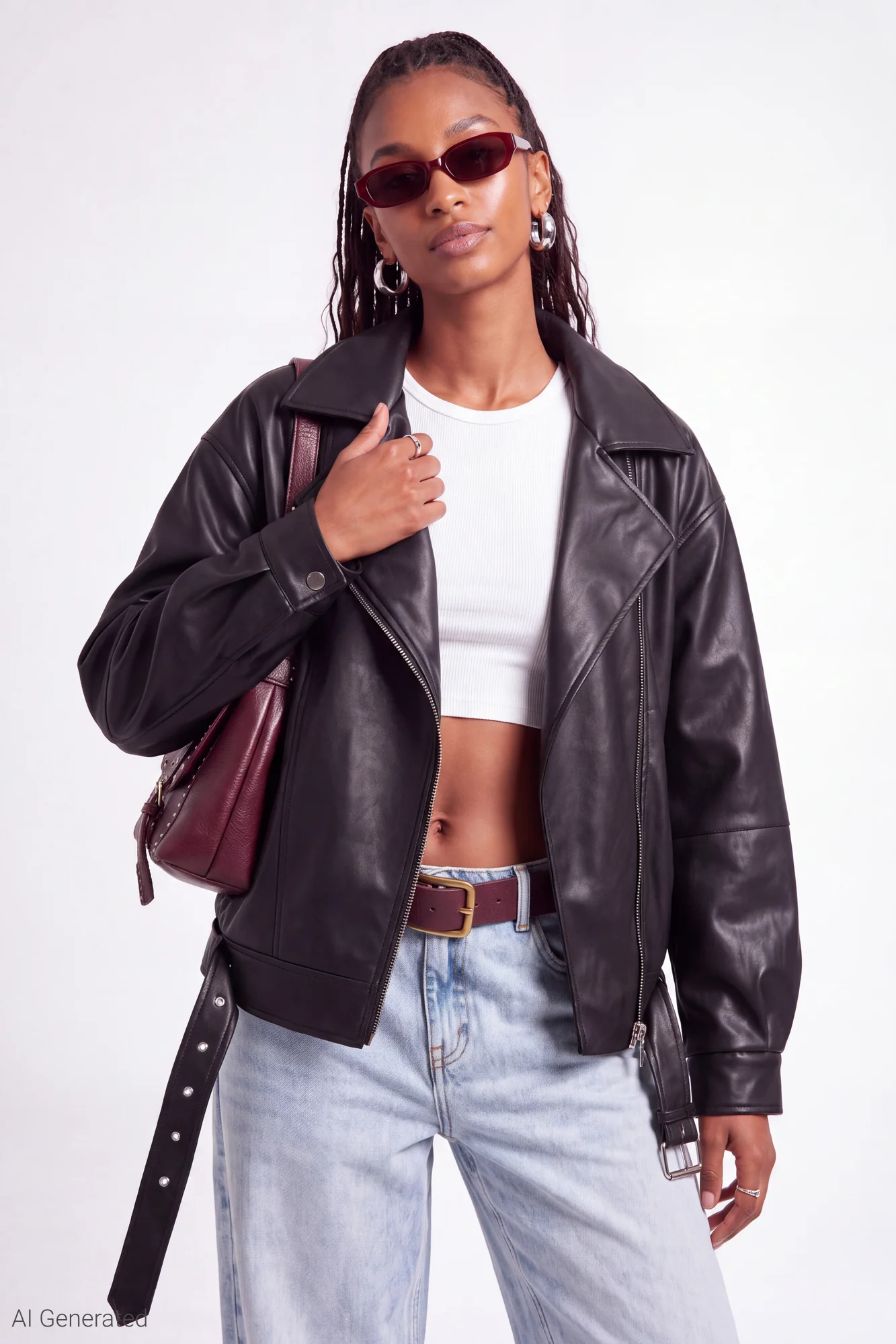 Faux Leather Moto Jacket