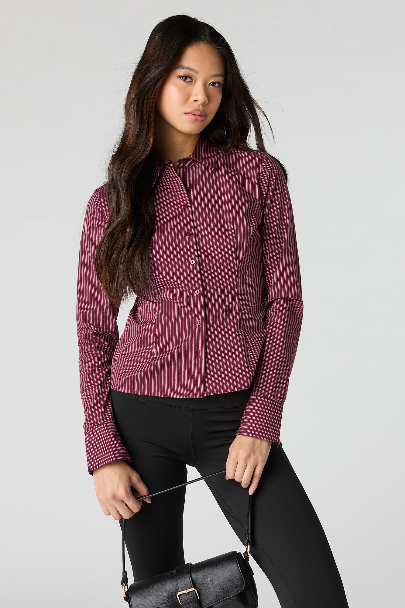 Slim Fit Button-Up Top