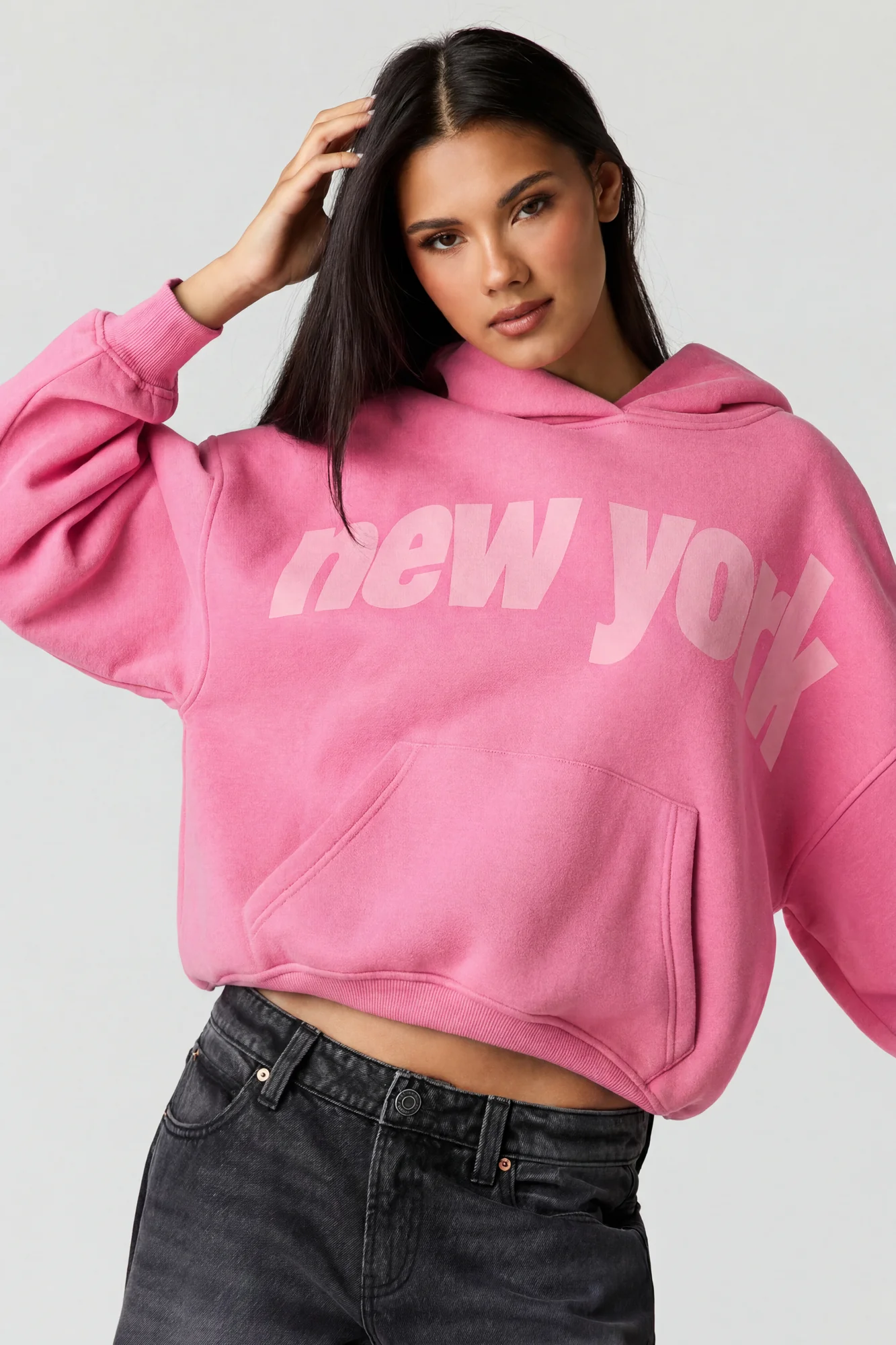 Fleece Graphic Boxy Hoodie