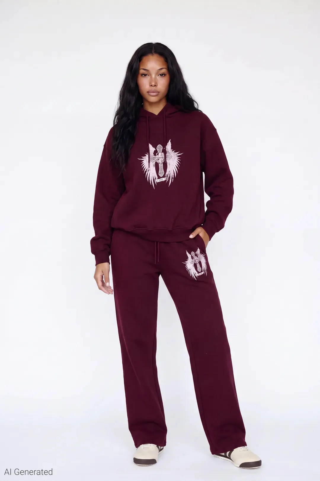 Fleece Graphic Wide Leg Sweatpant