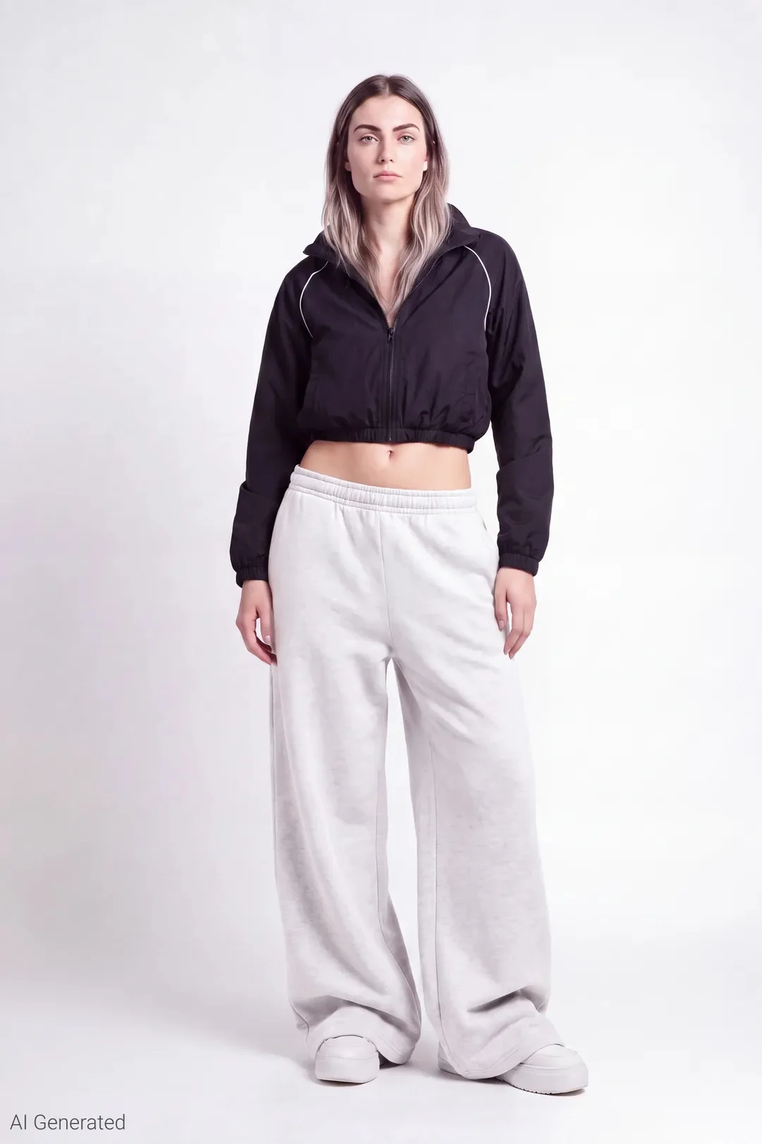 Fleece Low Rise Wide Leg Sweatpant
