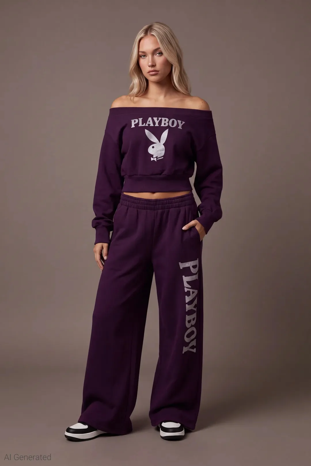 Playboy Fleece Ultra Wide Leg Sweatpant