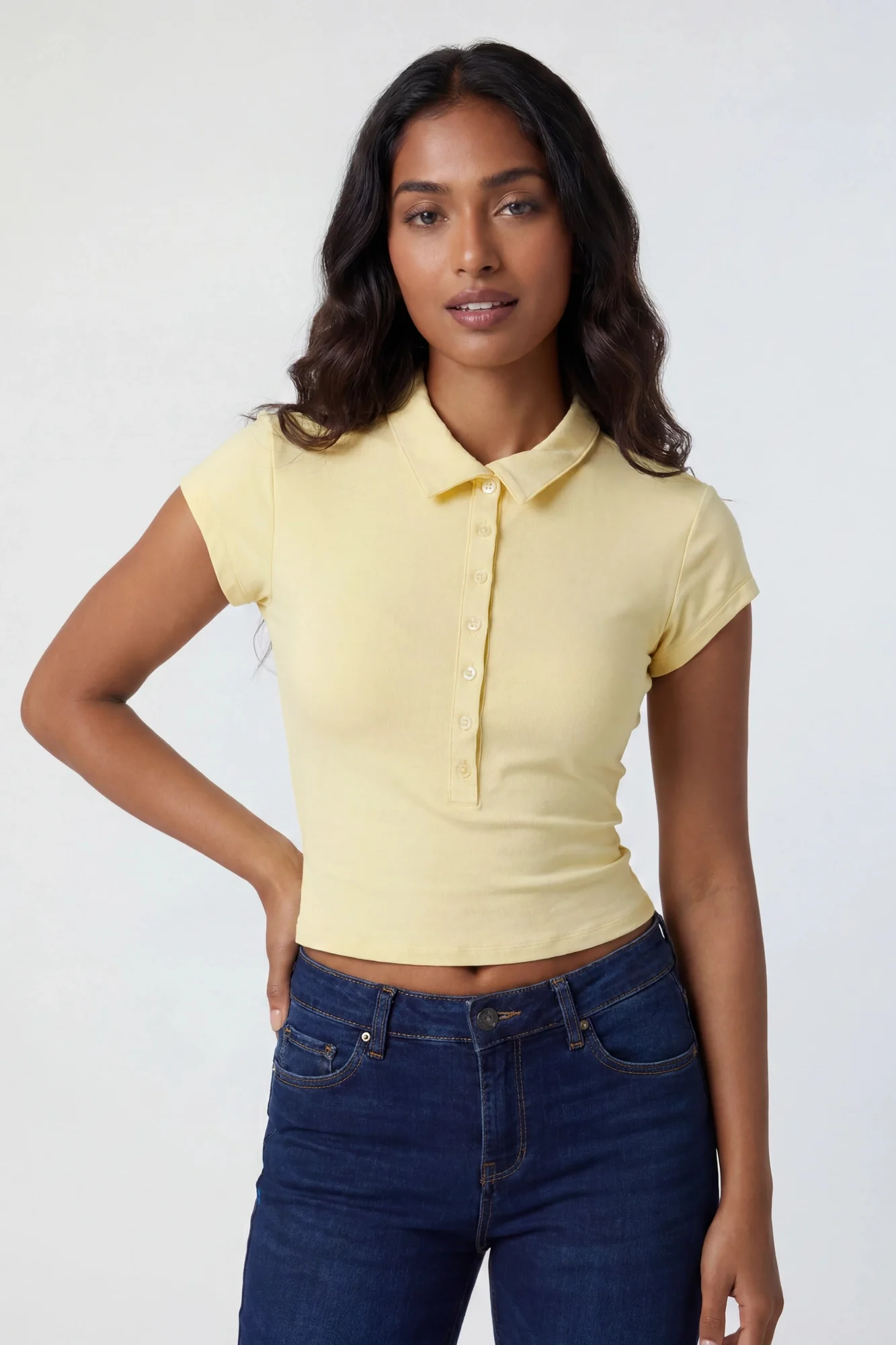Contour Button-Up Polo