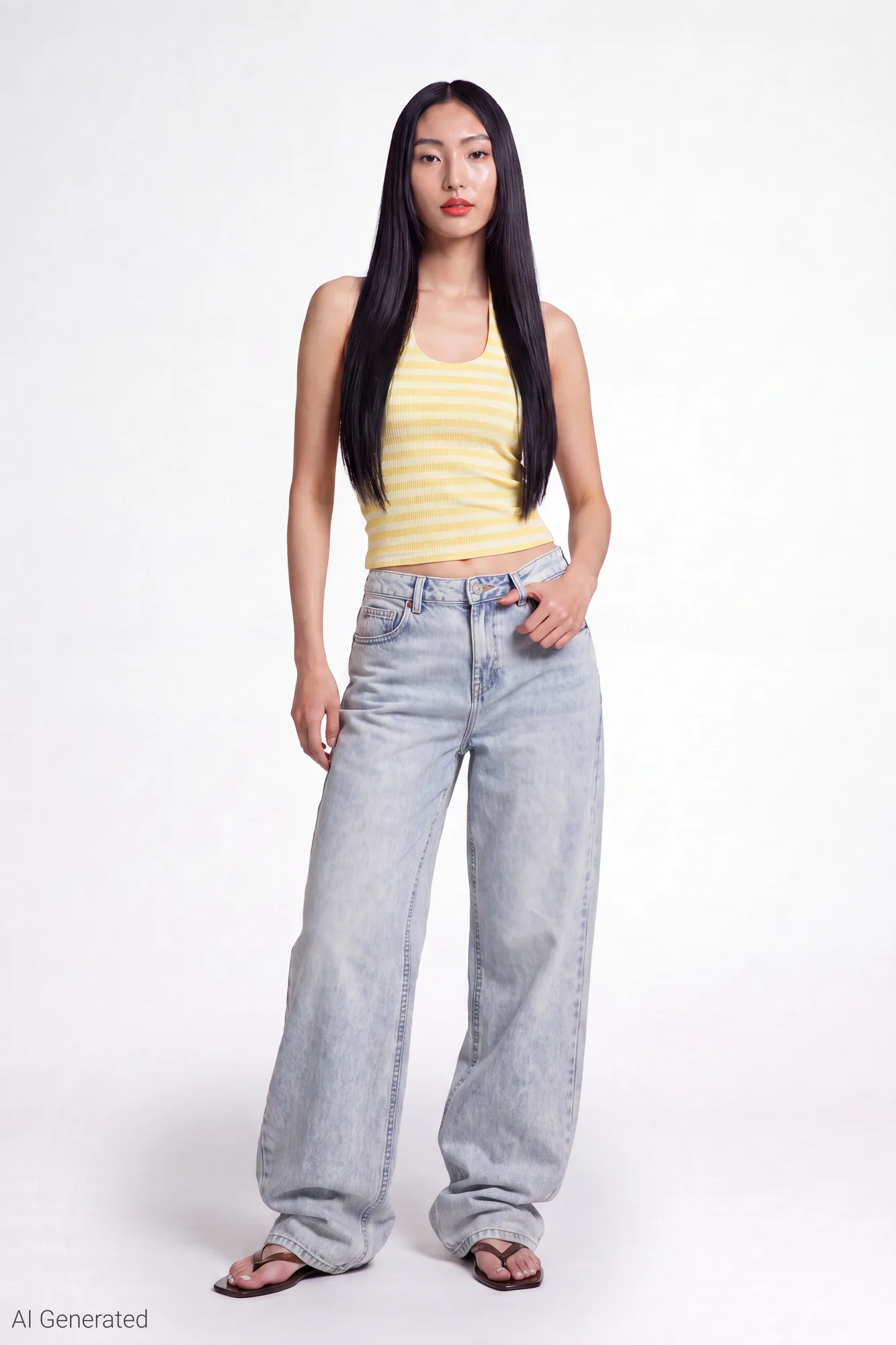 Stretch Low Rise Baggy Jean