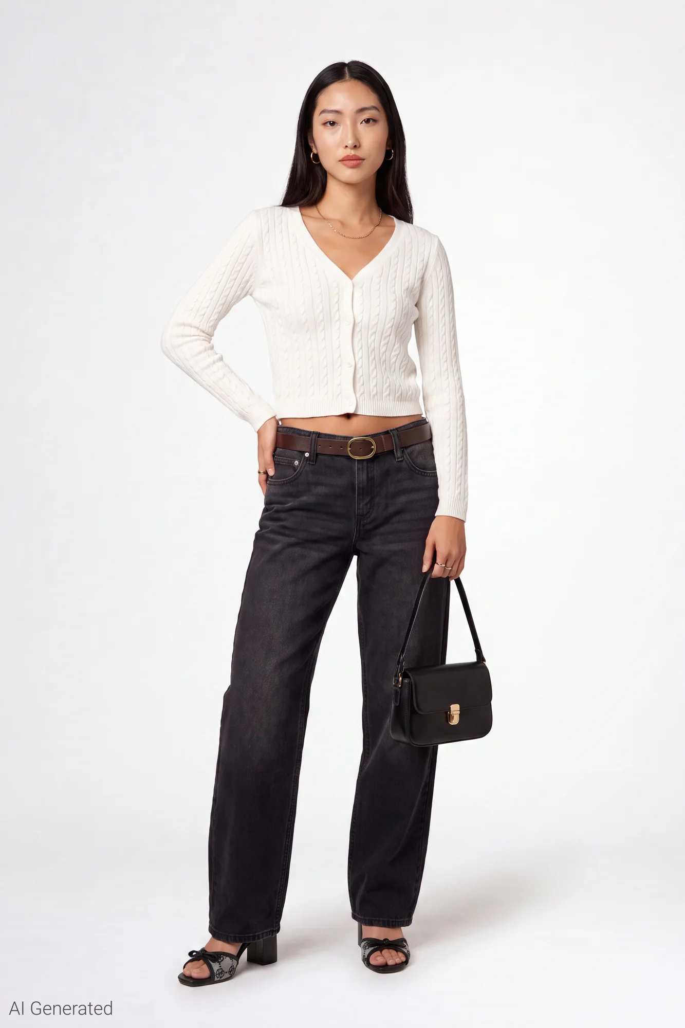 Brooklyn Ripped Low Rise Baggy Jean with Belt