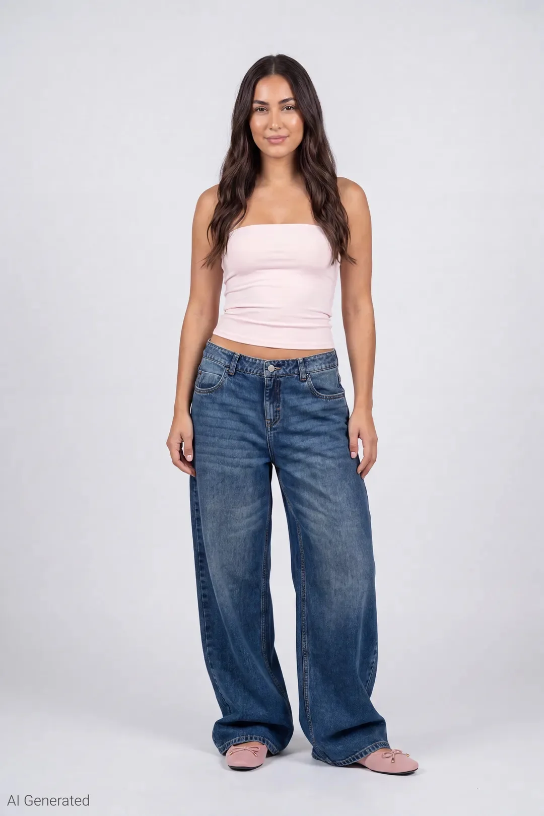 London Low Rise Embroidered Super Baggy Jean