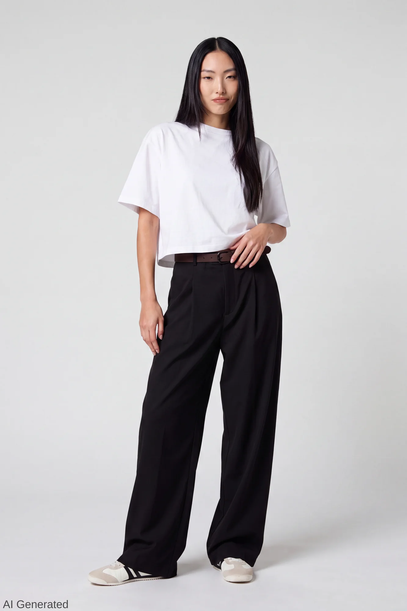Belted Baggy Dress Pant