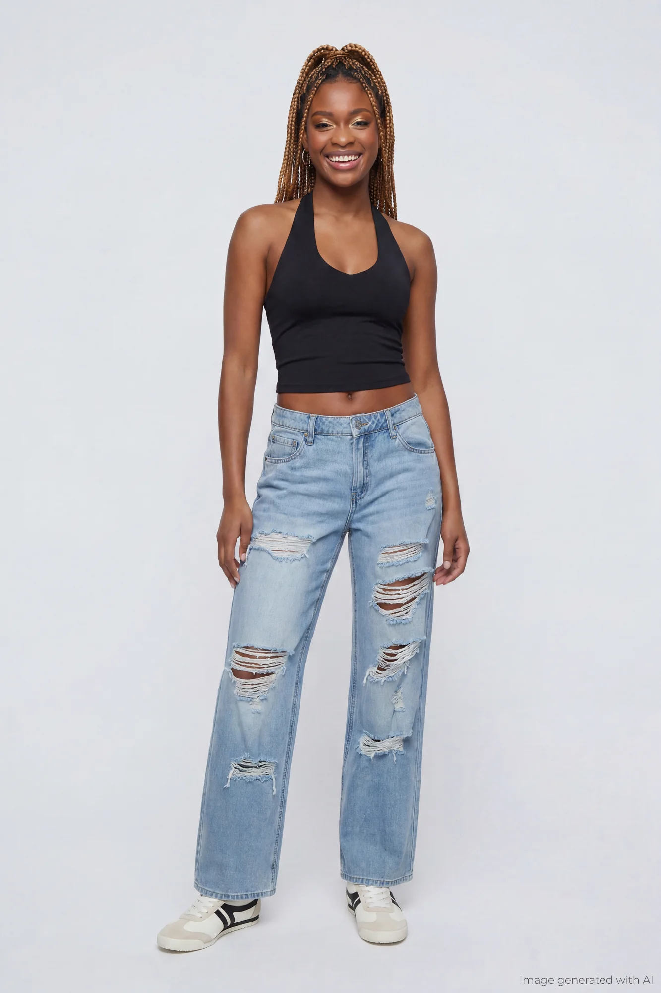 Brooklyn Ripped Low Rise Baggy Jean