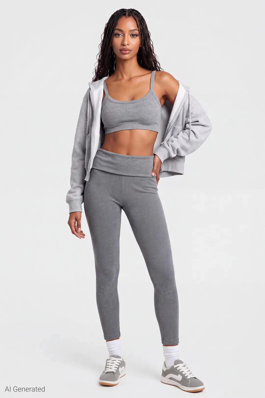 Ribbed Seamless Foldover Legging