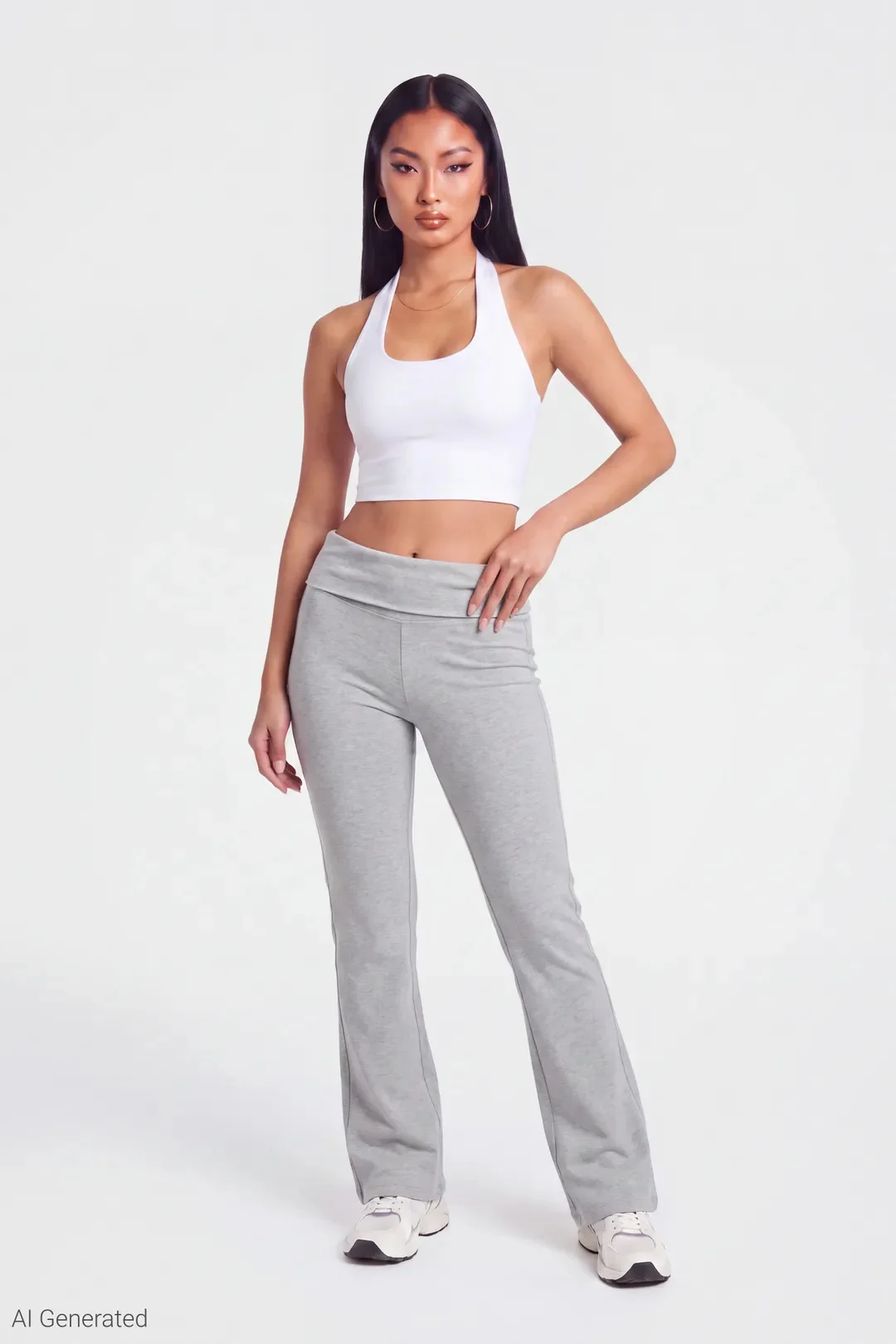 Foldover Waist Flare Pant
