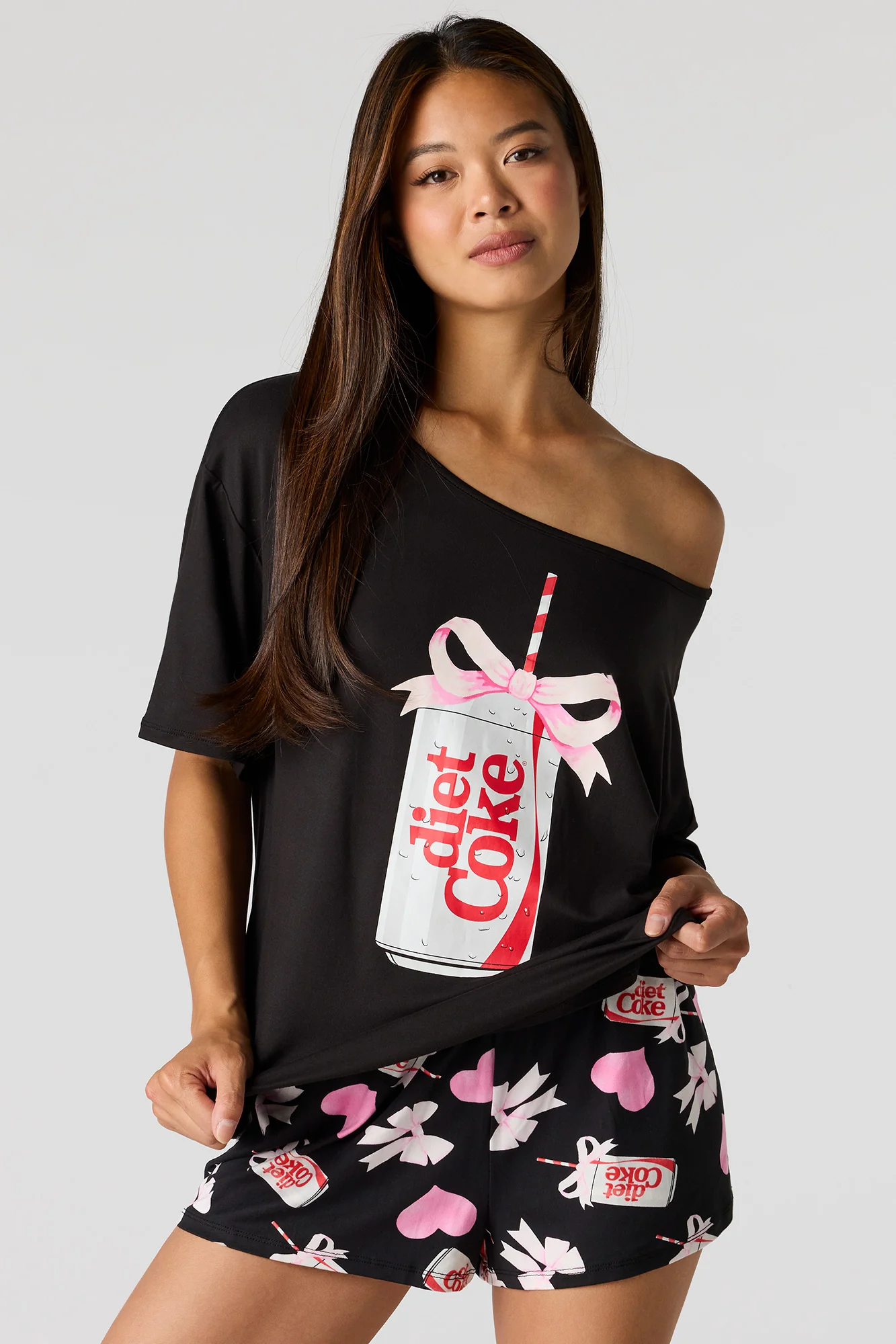 Diet Coke Off Shoulder Top & Short Pajama Set