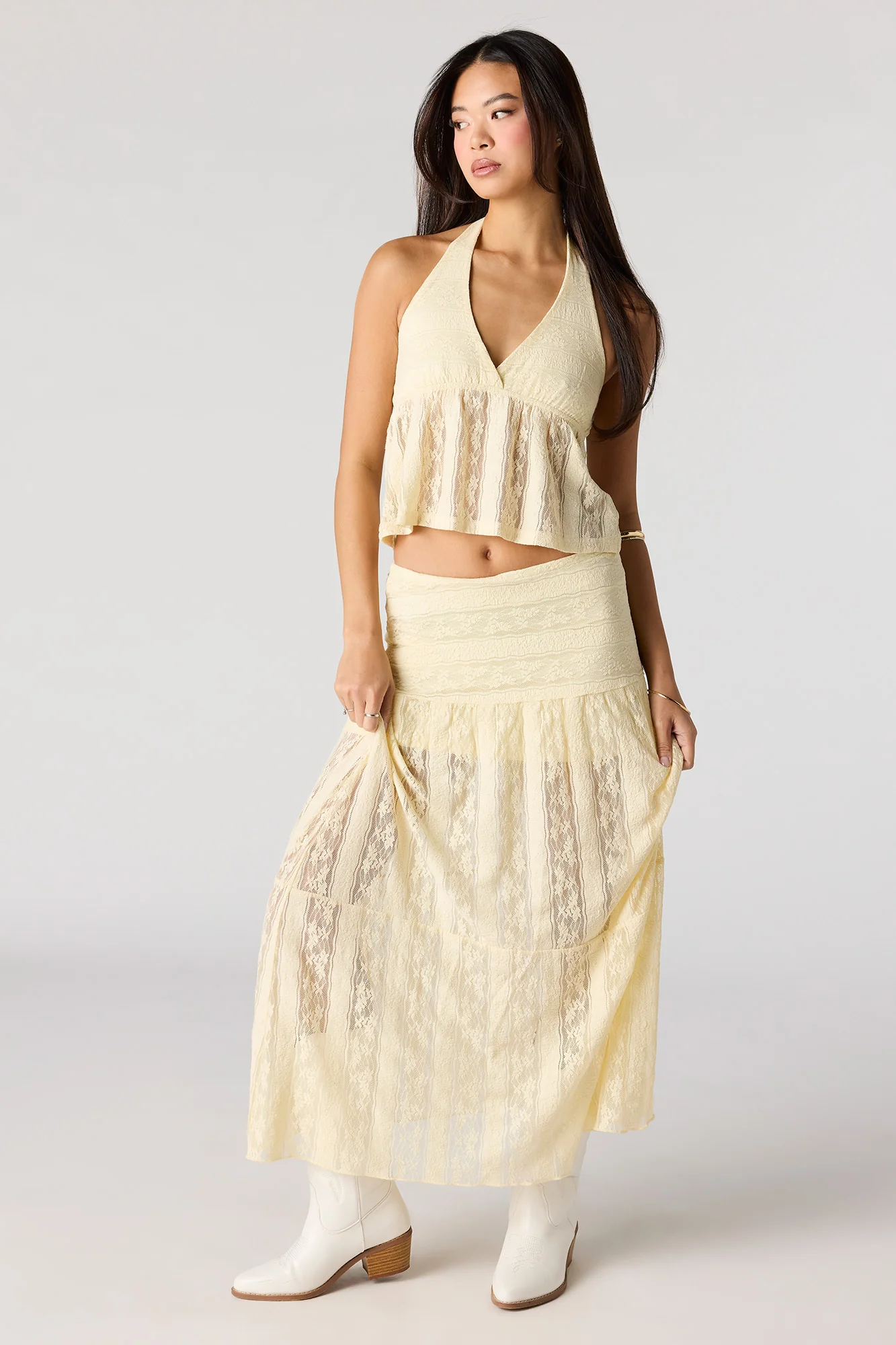 Floral Lace Maxi Skirt