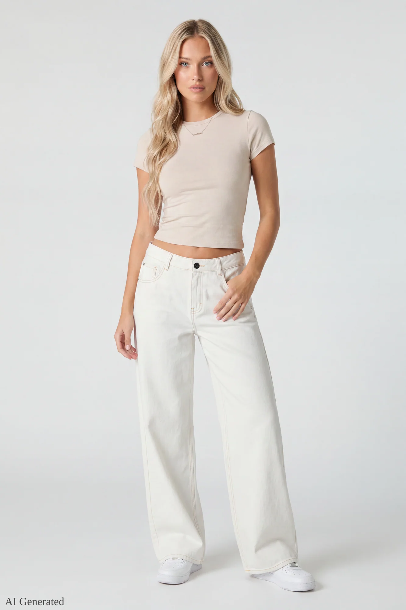 London Low Rise Super Baggy White Jean