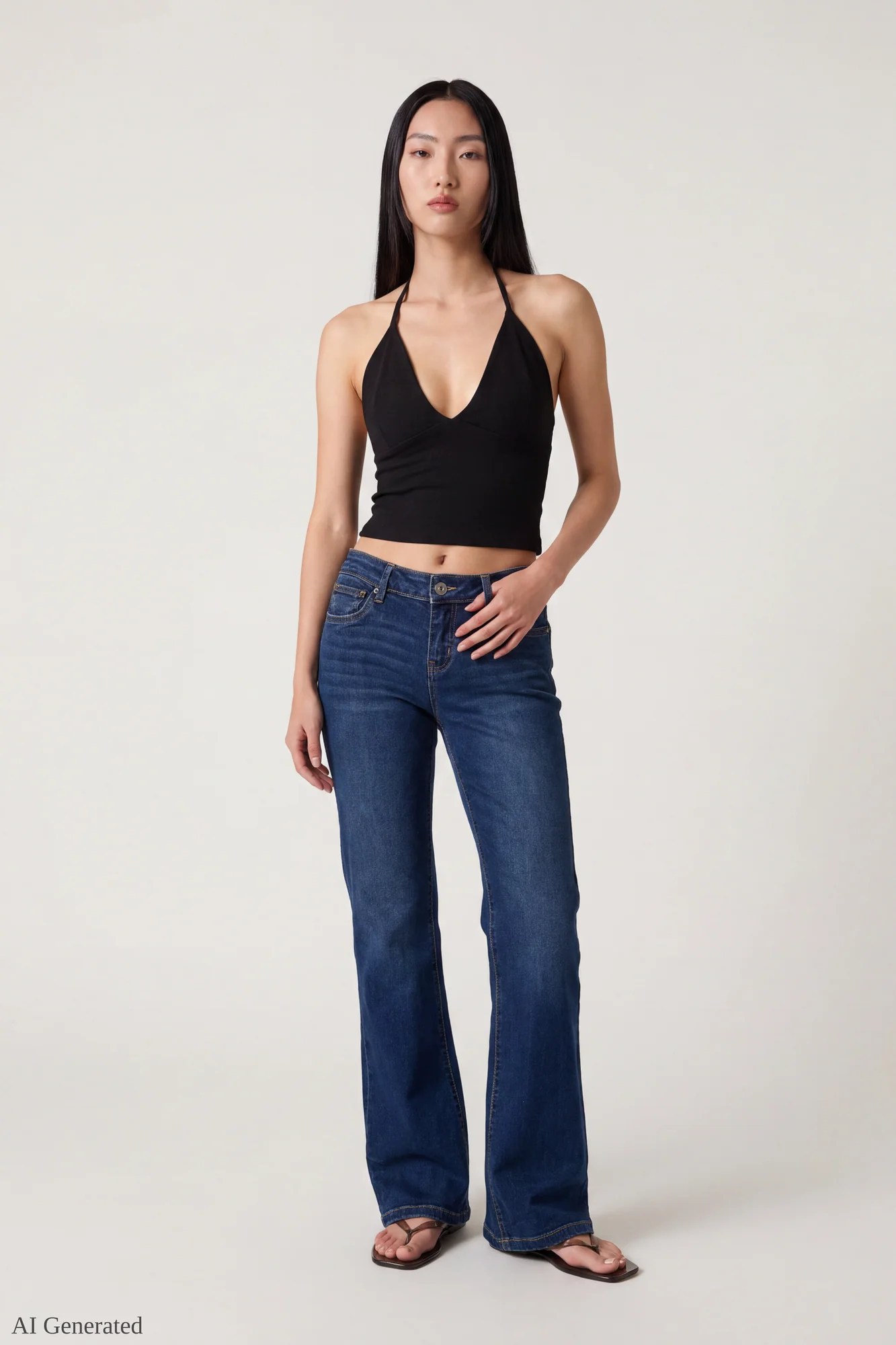 Stretch Relaxed Flare Dark Jean