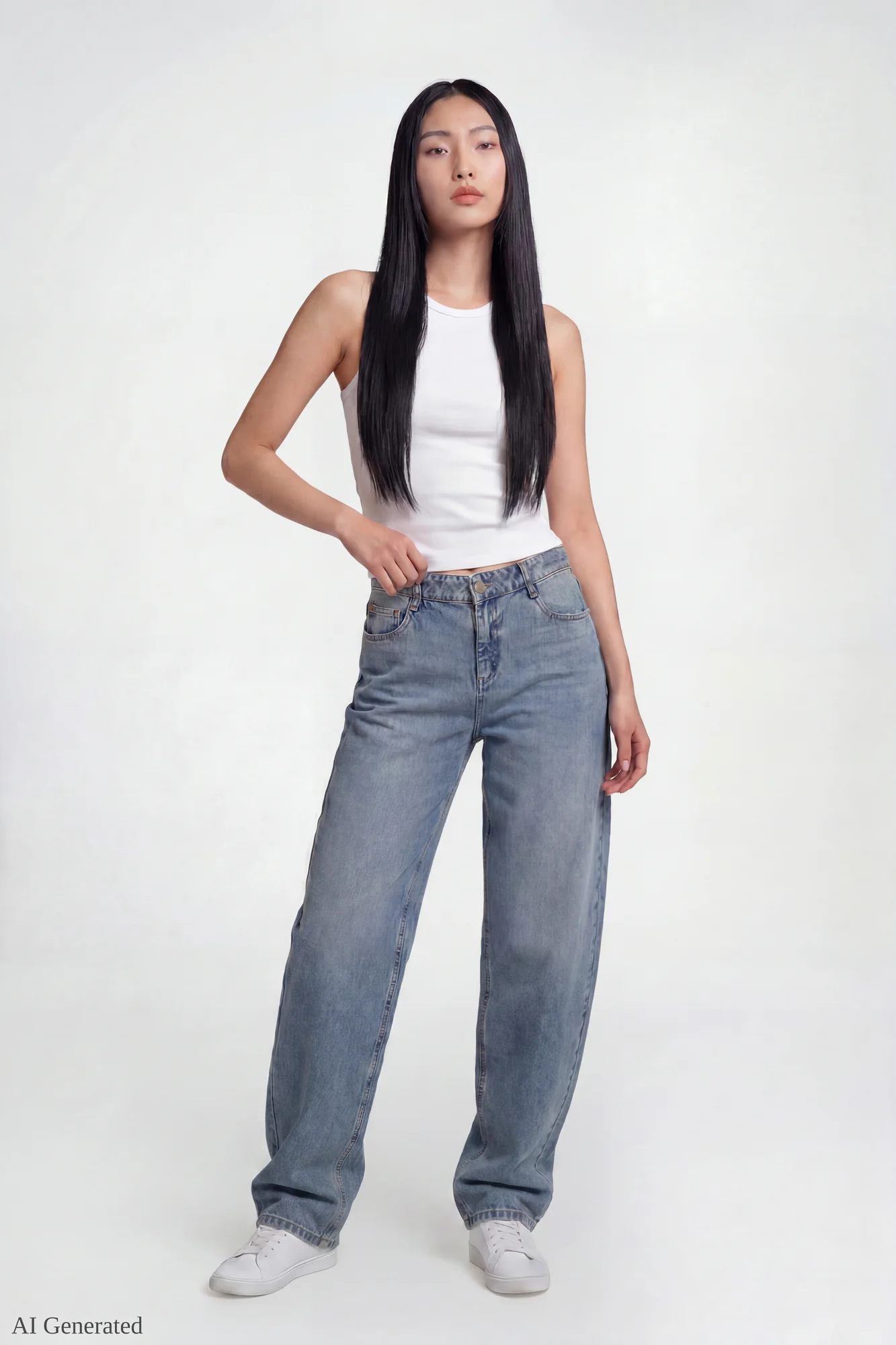 Low Rise Barrel Vintage Medium Jean