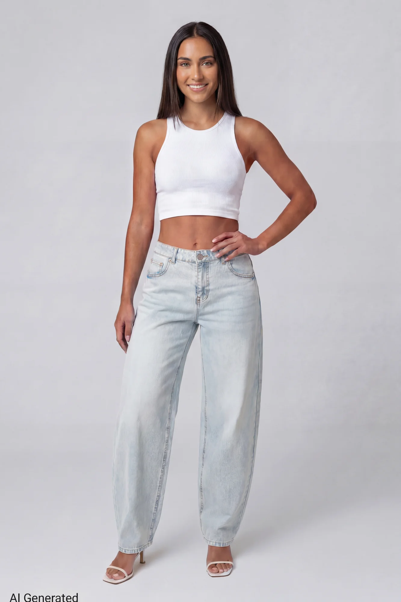 Low Rise Barrel Light Jean