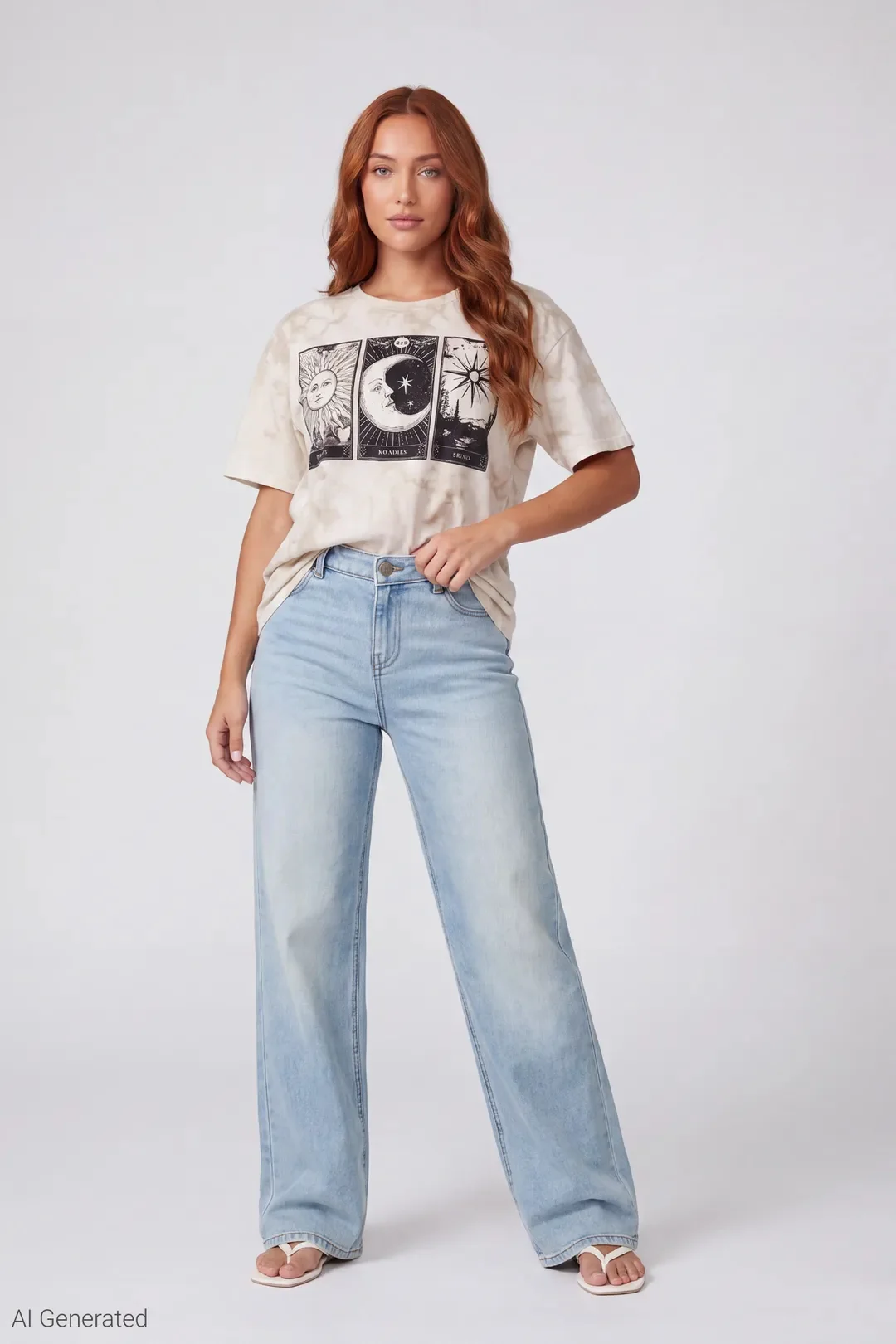 Paris Stretch High Rise Wide Leg Light Jean
