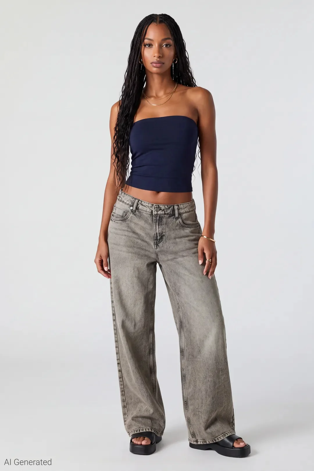London Low Rise Super Baggy Grey Jean