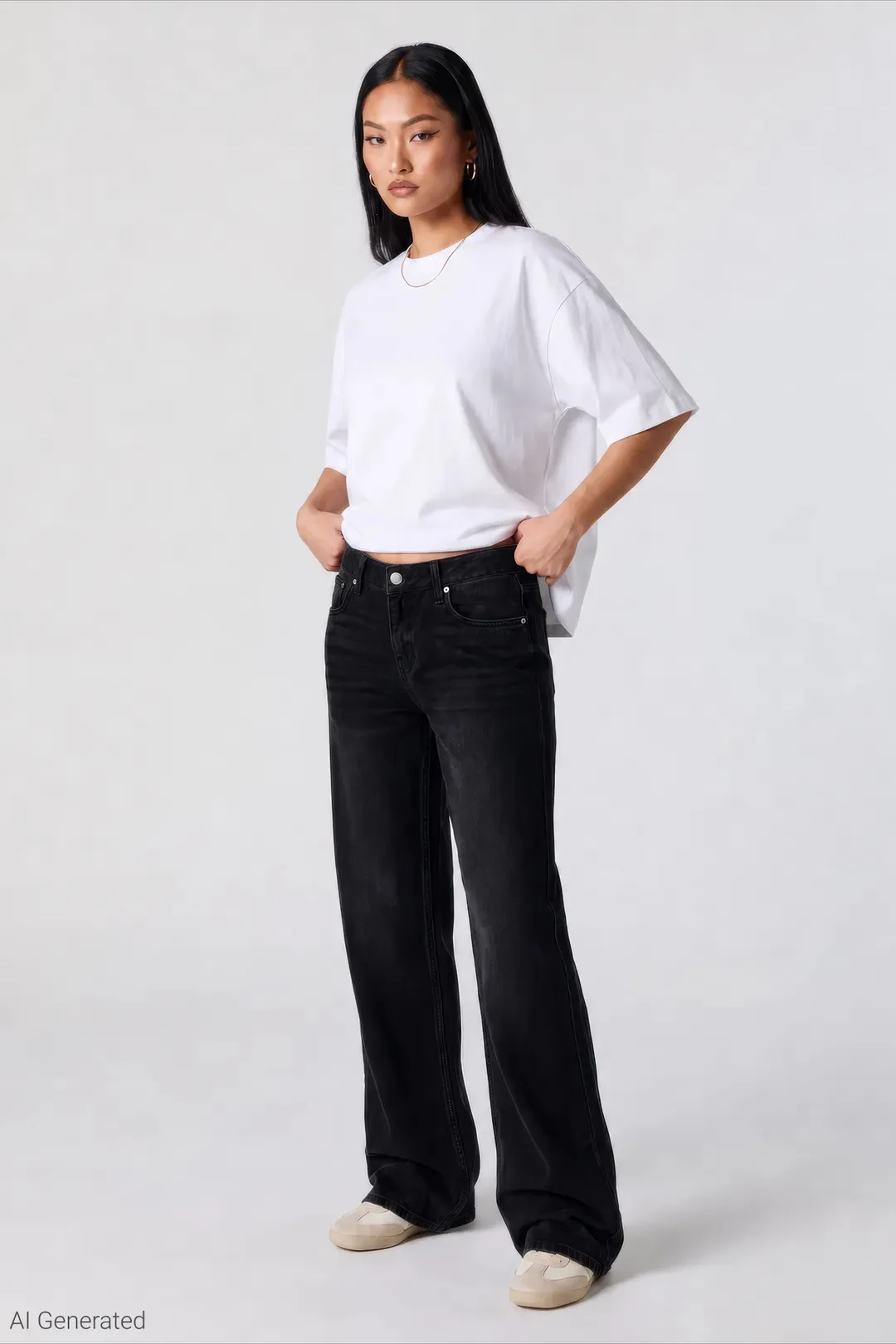 Brooklyn Low Rise Baggy Washed Black Jean